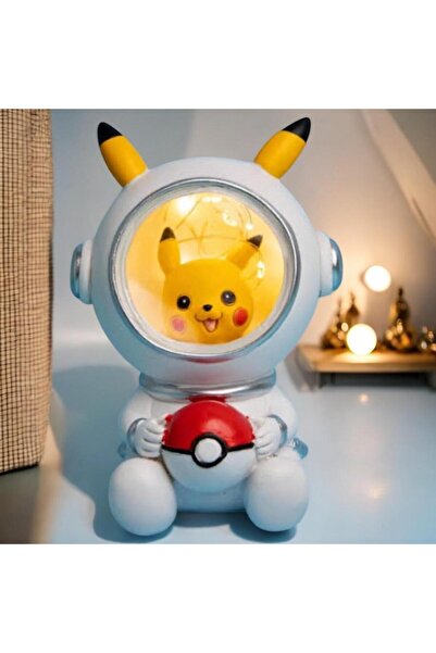 VEYORA Pokemon Astronot Pikachu Dekoratif Biblo Gece Lambası