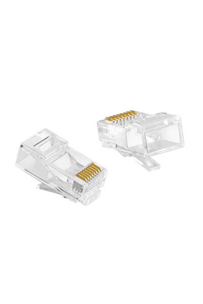 Koodmax 100 Adet RJ45 Cat6 Altın Uçlu Konnektör Jack Jak