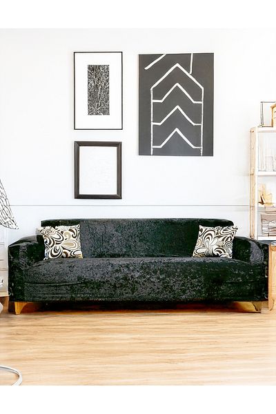 TUCHMALL Velvet 3 seater sofa cover Elastic Sofa Cover| Elastic Sofa Cover| Seat Cover