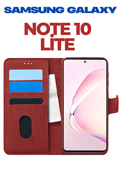 UPEKA Samsung Galaxy Note 10 Lite Kılıf Kumaş Desenli Cüzdanlı Standlı Kapakl...