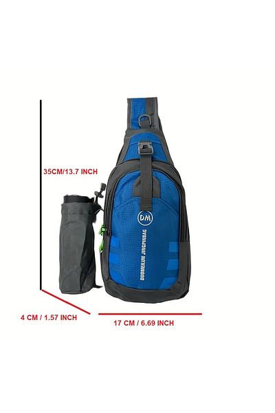DM Crossbody and Backpack Bag with 3 Pockets and Side Bottle Holder, For Going Out, Gym &Travel,35*17