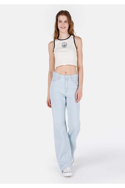 Colin's Pantaloni Carlen 786 Blue pentru femei - talie mijlocie, picior tub, croială normală