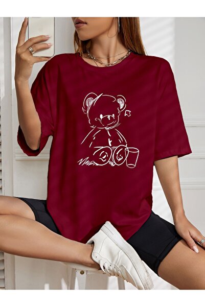 AZIZI TEKSTIL Μπλουζάκι με στάμπα με χαριτωμένο αρκουδάκι