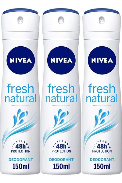 NIVEA Fresh Natural Deodorant Spray For Women 150 ml X 3