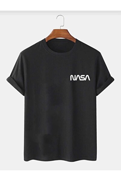 AZIZI TEKSTIL Μαύρο μπλουζάκι Unisex NASA με στάμπα Oversize