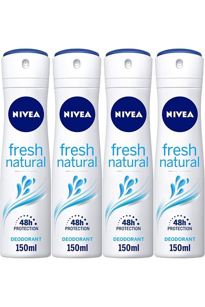 NIVEA Fresh Natural Deodorant Spray For Women 150 ml X 4