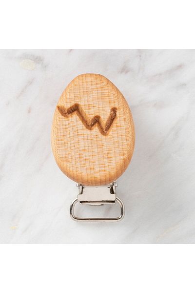 shop Hobby Baby Organic Wooden Pacifier Clip with Egg Figure