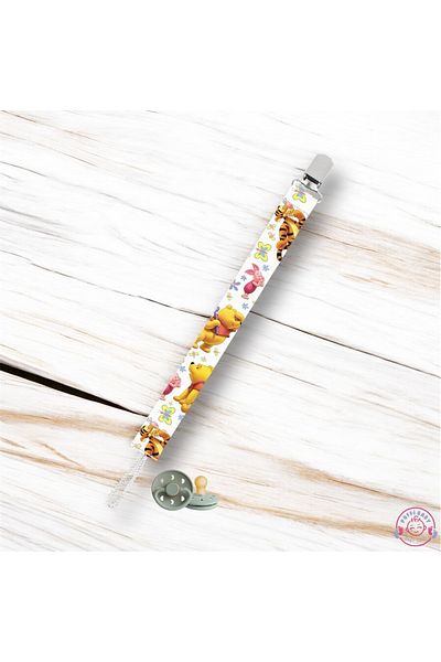 poffibaby Bear Patterned Baby Pacifier Strap