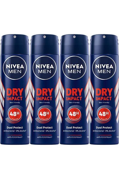 NIVEA بخاخ تأثير جاف 150 مل × 4