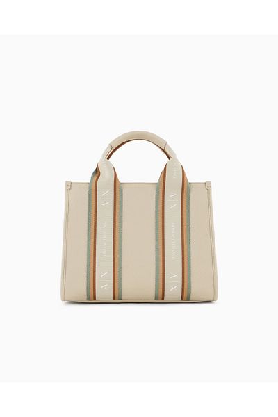 Armani Exchange Colorful Stripe Patterned Women's Ecru Shoulder Bag Xw 000935   Af13685-M8126