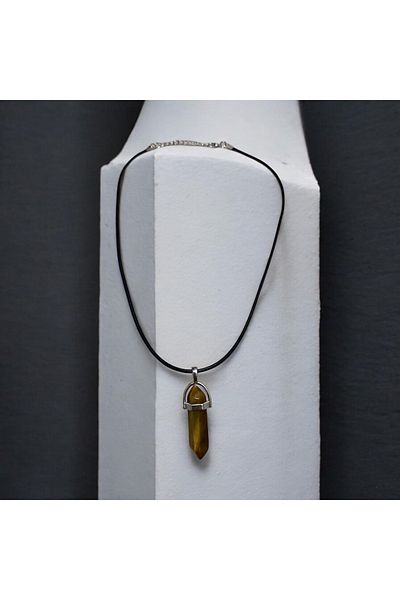 Efulim Hediyelik Tiger Eye Prism Necklace – Stylish and Minimal Design-(Shipped with Box)