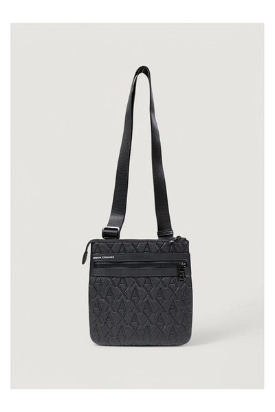 Armani Exchange Adjustable Men's Shoulder Bag with Ax Logo Black Zipper