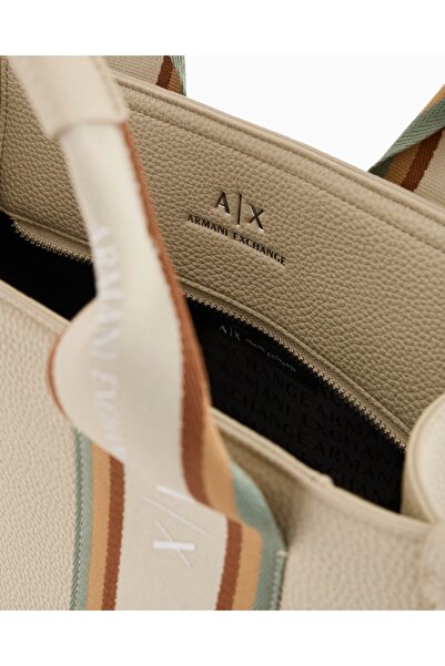 Armani Exchange Colorful Stripe Patterned Women's Ecru Shoulder Bag Xw 000935 Af13685-M8126