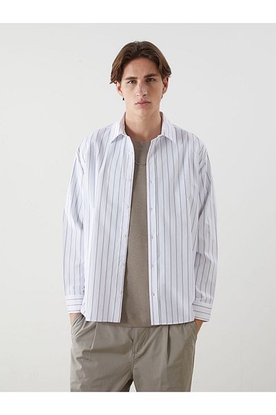 LC Waikiki Comfortable Fit Long Sleeve Striped Men's Shirt