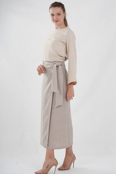 bayan sosyete Linen Skirt