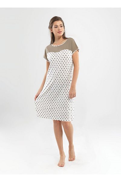 Blackspade Women's 6813 Mink Nightgown Polka Dot Shoes