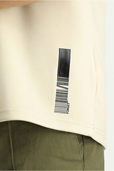 Kiğılı Μπλουζάκι με λαιμόκοψη Oversize Lycra με στάμπα