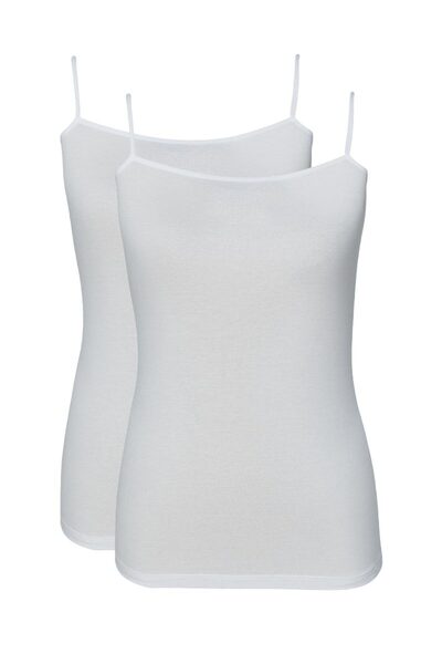 Blackspade Atletă cu bretele subțiri pentru femei, pachet de 2 Essential 1592 - alb