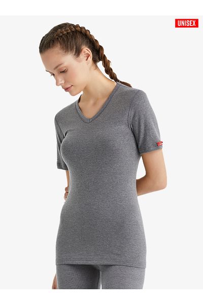 Blackspade Tricou termic unisex cu mânecă scurtă cu decolteu în V 2nd Nivel