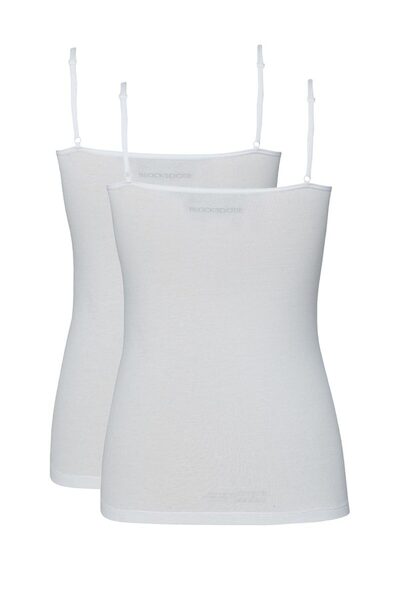 Blackspade Atletă cu bretele subțiri pentru femei, pachet de 2 Essential 1592 - alb