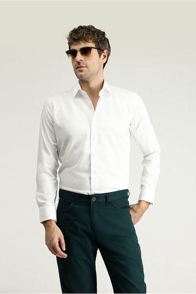 Kiğılı Long Sleeve Slim Fit - Non Iron Satin Cotton Classic Shirt