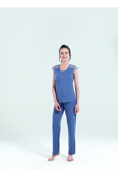 Blackspade Women's Long Pajama Set 50123 - Anthracite