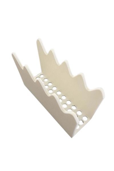 3D Brothers Vintage Wave Napkin Base, White Perforated Napkin Organizer, Contemporary Table Decor for Home and