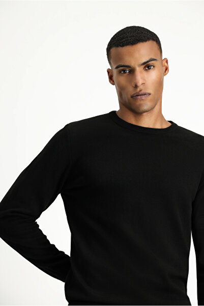 Kiğılı Пуловер с обло деколте и редовна кройка от памучен трикотаж