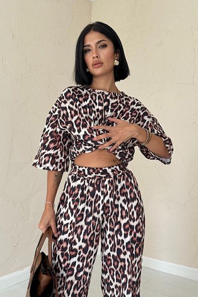 Viyamo Σετ Leopard T-Shirt και παντελόνι
