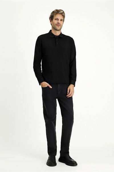 Kiğılı Polo Neck Regular Fit Patterned Sweatshirt