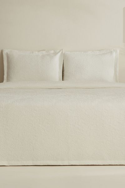 Karaca Home Chet Double Bedspread Set Ecru