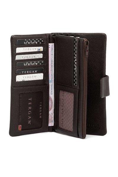Tergan Brown Leather Women's Wallet - S1Cb 00005727 -A7P