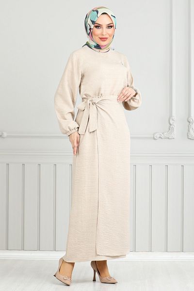 ModaMerve 4163Mp930-M Stone Brooch Detail Skirt Suit