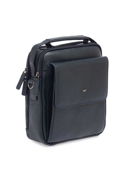 Tergan Navy Blue Genuine Leather Men's Crossbody Bag - S1Ac 00021399 -X86