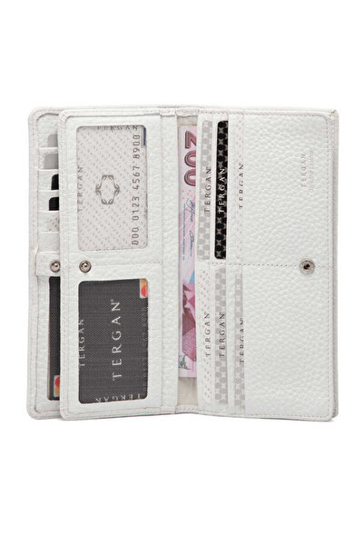 Tergan Beyaz Deri Kadın Cüzdan - S1cb00005685-b69