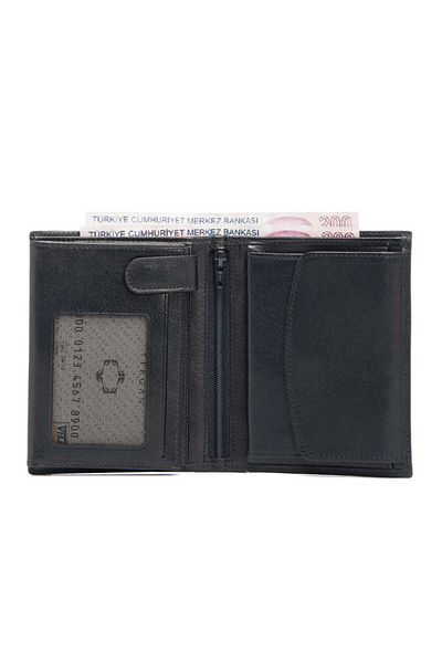 Tergan Navy Blue Genuine Leather Men's Wallet - S1Ce 00001247 -H86