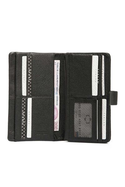 Tergan Black Genuine Leather Women's Wallet - S1Cb 00005726 -A6F