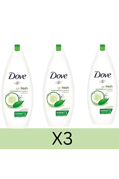 Dove جل الاستحمام فريش تاتش، 500 مل × 3