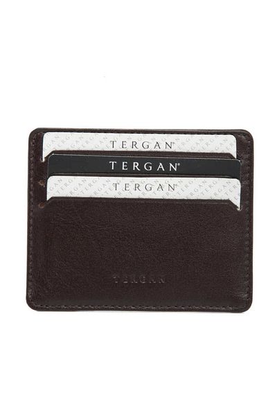 Tergan Κάτοχος πιστωτικής κάρτας Unisex από γνήσιο δέρμα καφέ - S1kk 00001050 -b07