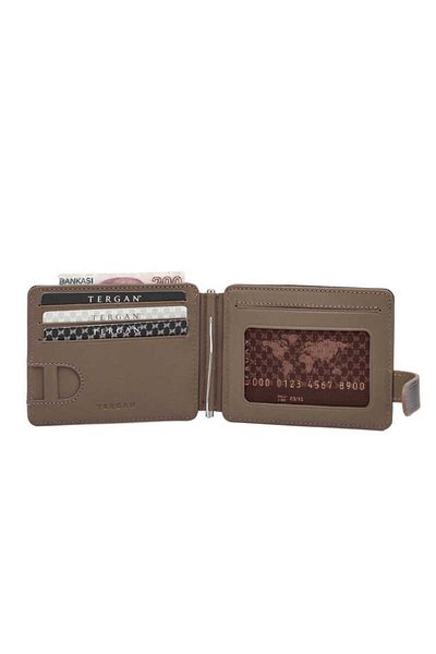 Tergan Brown Genuine Leather Unisex Credit Card Holder - S1Kk 00001637 -A8K