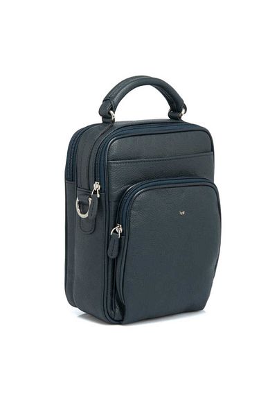 Tergan Navy Blue Genuine Leather Men's Crossbody Bag - S1Ac 00021200 -X86