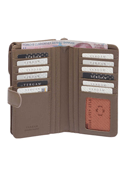 Tergan Bej Hakiki Deri Unisex Portföy Çantası - S1PC00001655-B56
