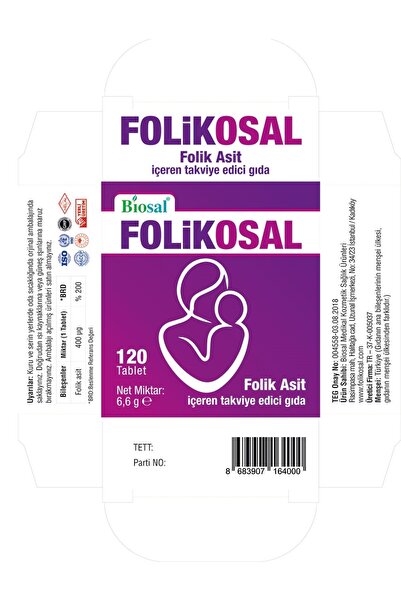 Folikosal Folic Acid 120 Tablet