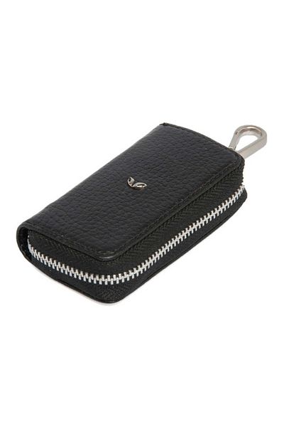 Tergan Black Genuine Leather Unisex Keychain - S1An 00000257 -A41