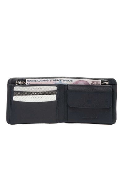 Tergan Navy Blue Genuine Leather Men's Wallet - S1Ce 00001361 -M80