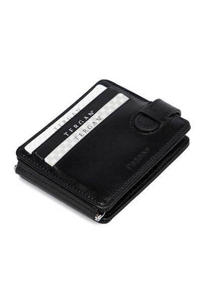 Tergan Μαύρη θήκη πιστωτικής κάρτας Unisex από γνήσιο δέρμα - S1kk 00001637 -b06