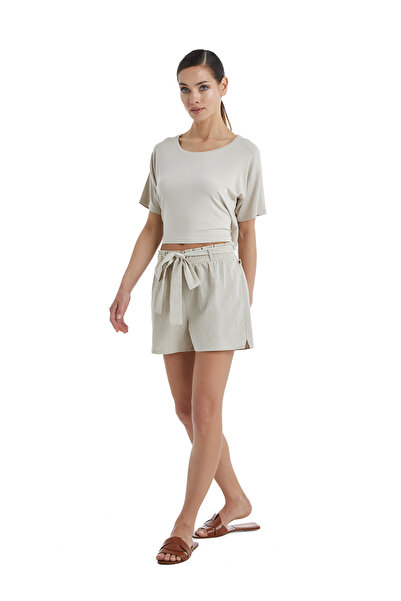 Blackspade Γυναικείο λινό σορτς 60397 - Μπεζ