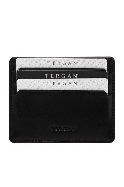 Tergan Μαύρη θήκη πιστωτικής κάρτας Unisex από γνήσιο δέρμα - S1kk 00001050 -a55