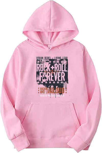 makiteks Φούτερ με κουκούλα Unisex με κουκούλα καγκουρό με κουκούλα Rock N Roll