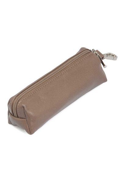 Tergan Beige Genuine Leather Unisex Keychain - S1An 00000217 -B56